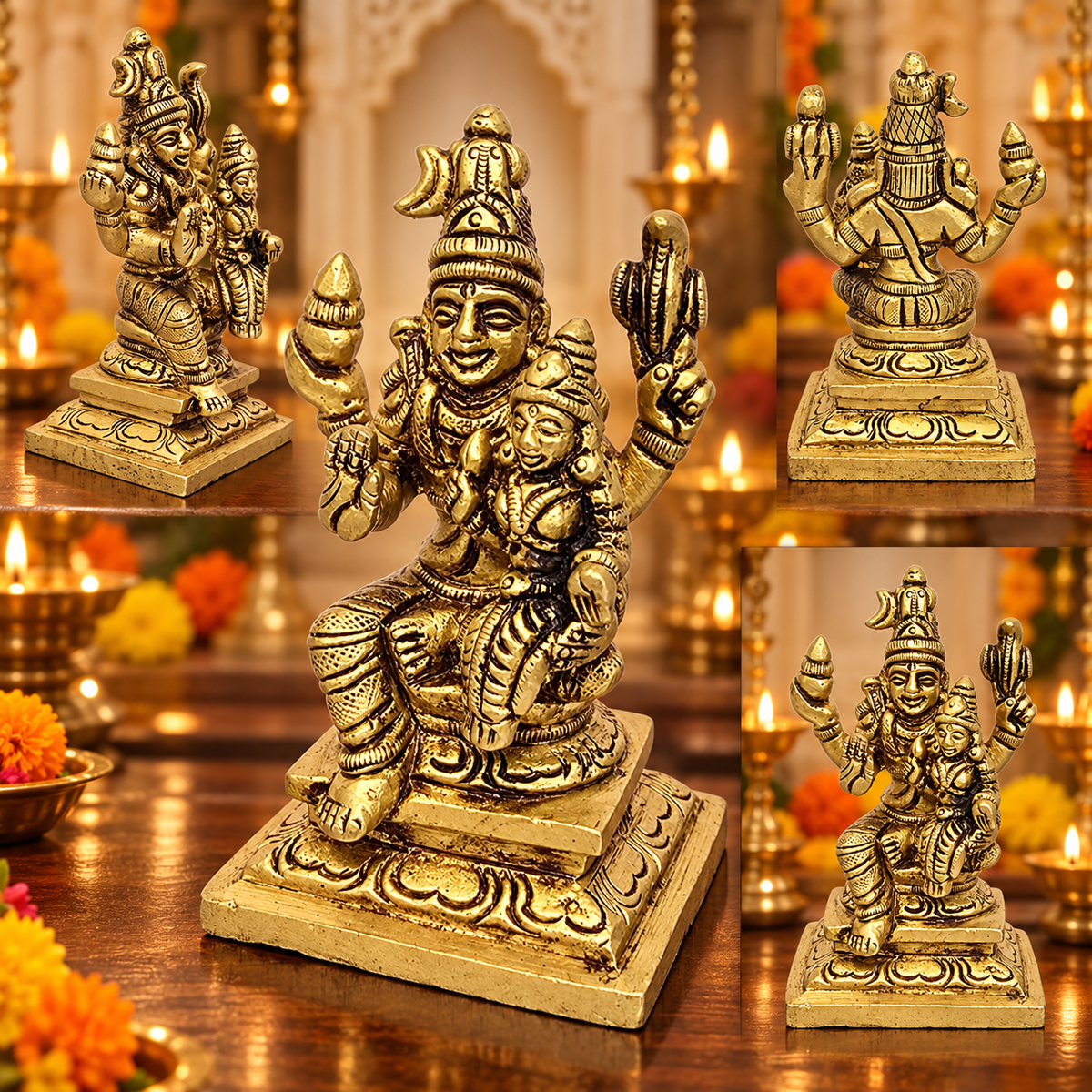 Brass Shiva Parvati 3.5"