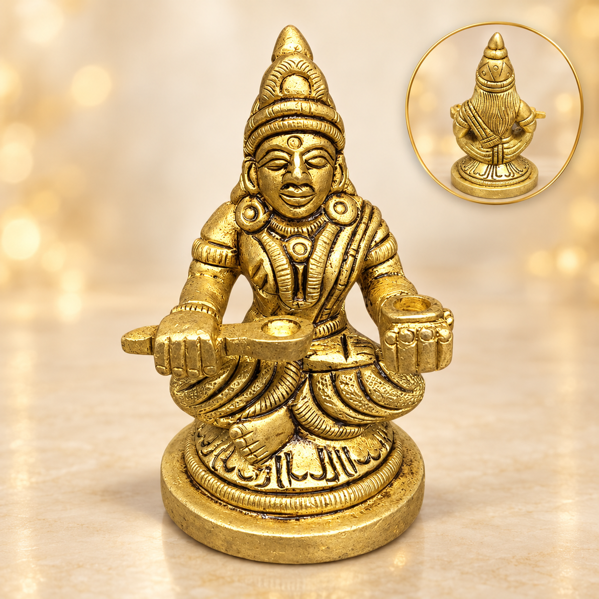 Brass Annapurna Devi Idol – 2.5"