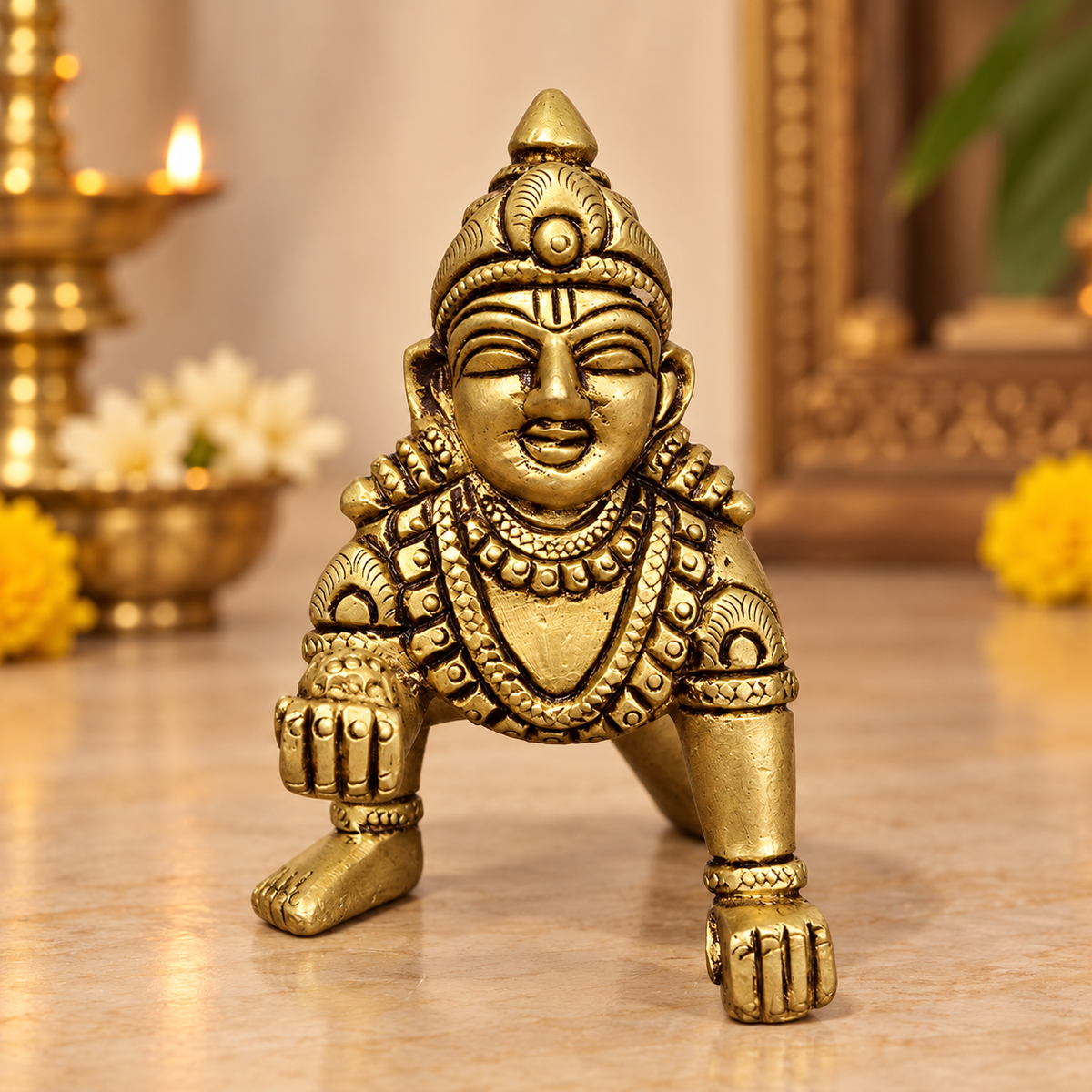 Brass Ladu Gopal  Murti 4.5"