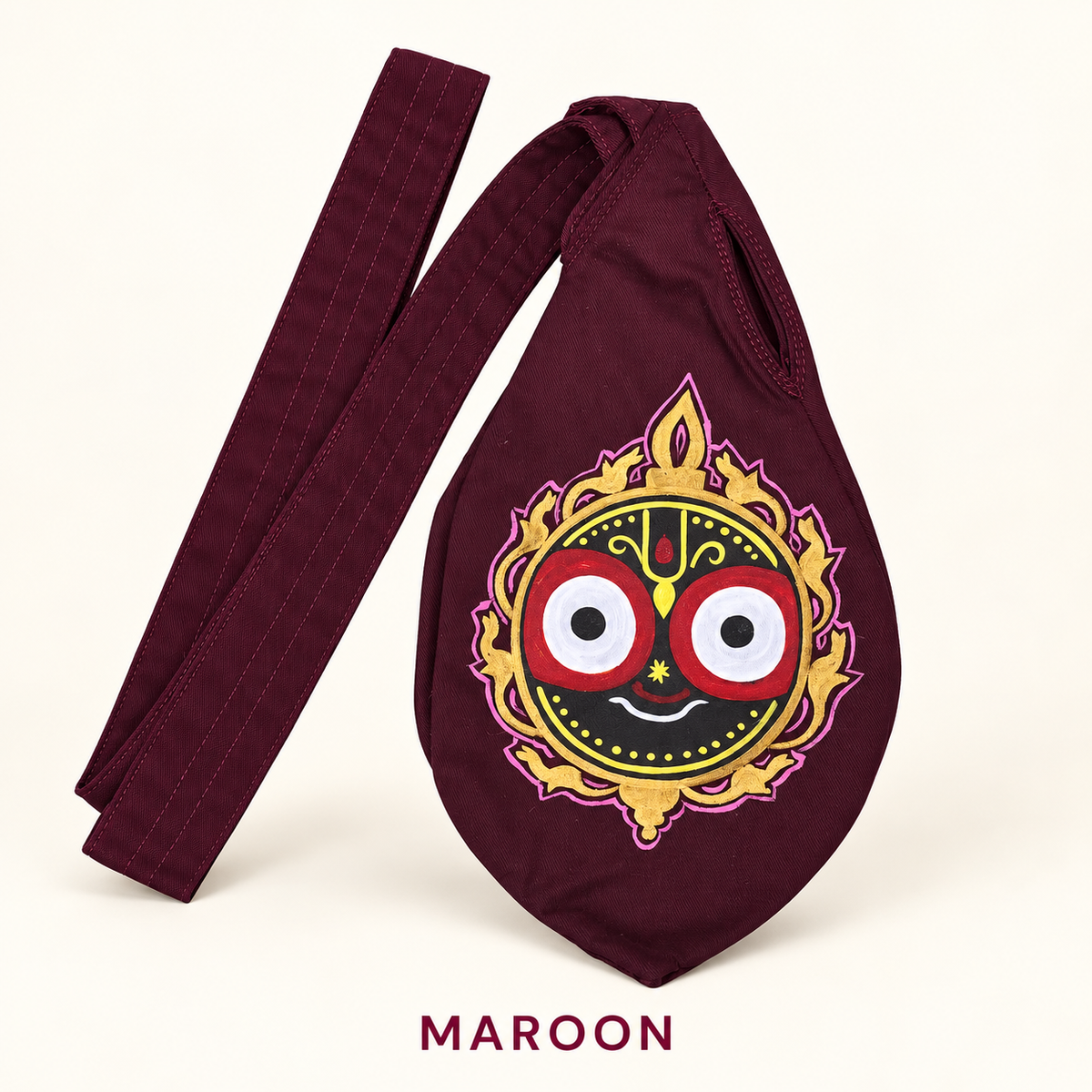 Japa Mala Bag with Lord Jagannath Face – Hand Painted