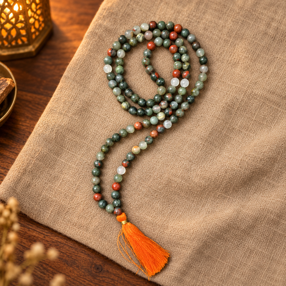 Natural Stone Japa Mala w/ 108 Beads 16"