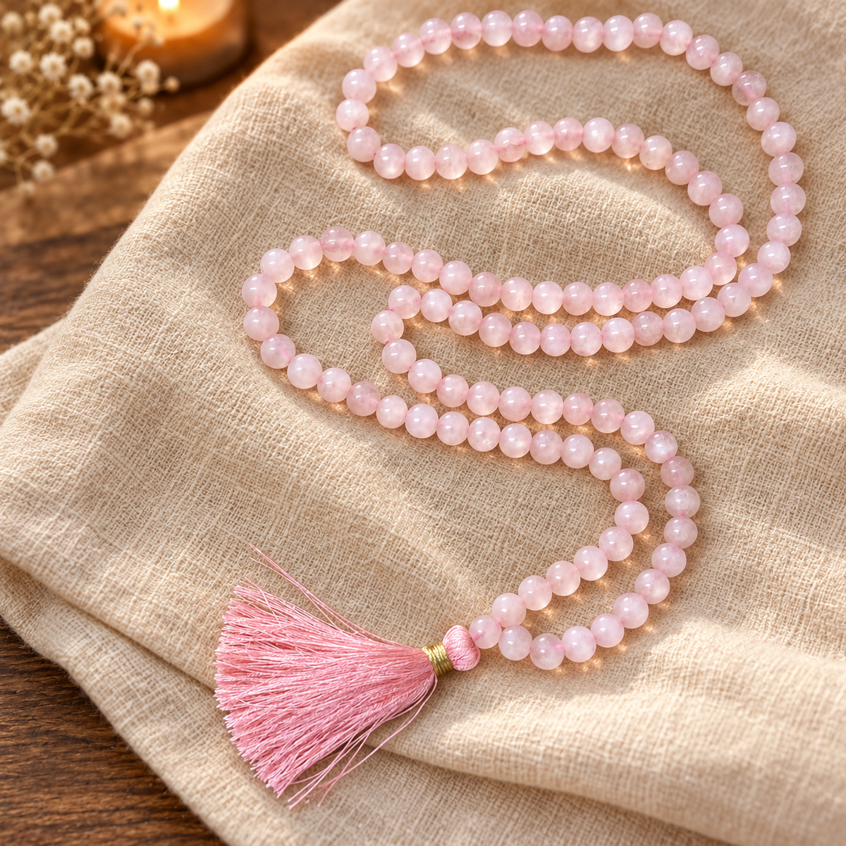 Natural Stone Japa Mala w/ 108 Beads 16"