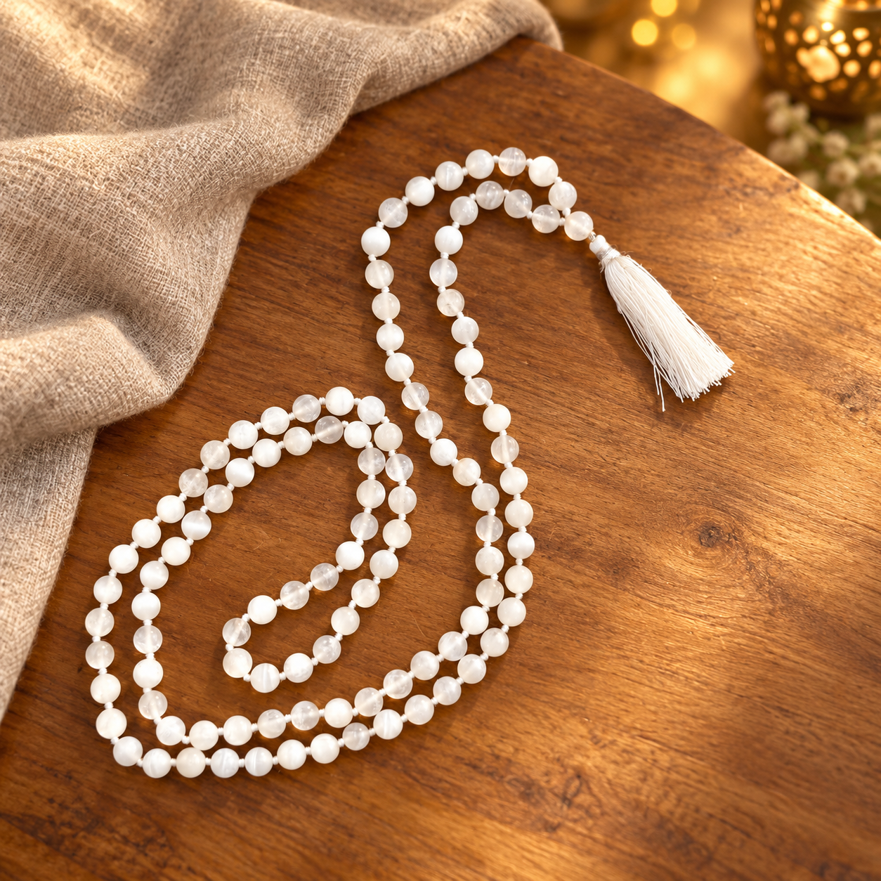 Natural Stone Japa Mala w/ 108 Beads 16"