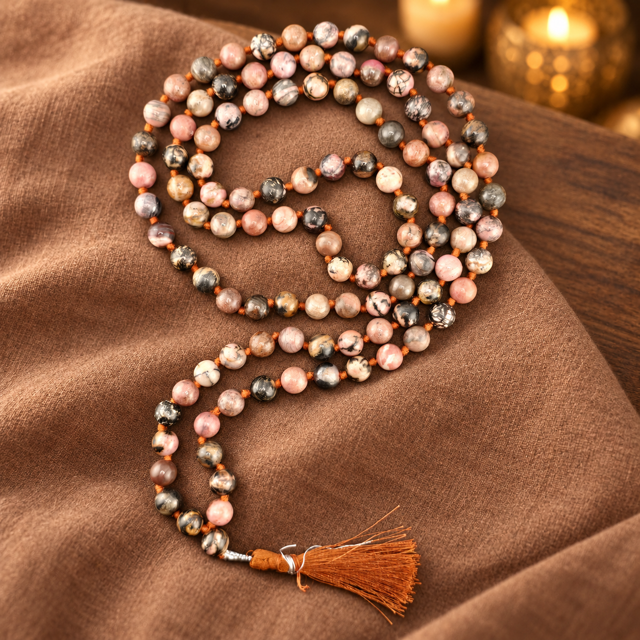 Natural Stone Japa Mala w/ 108 Beads 16"
