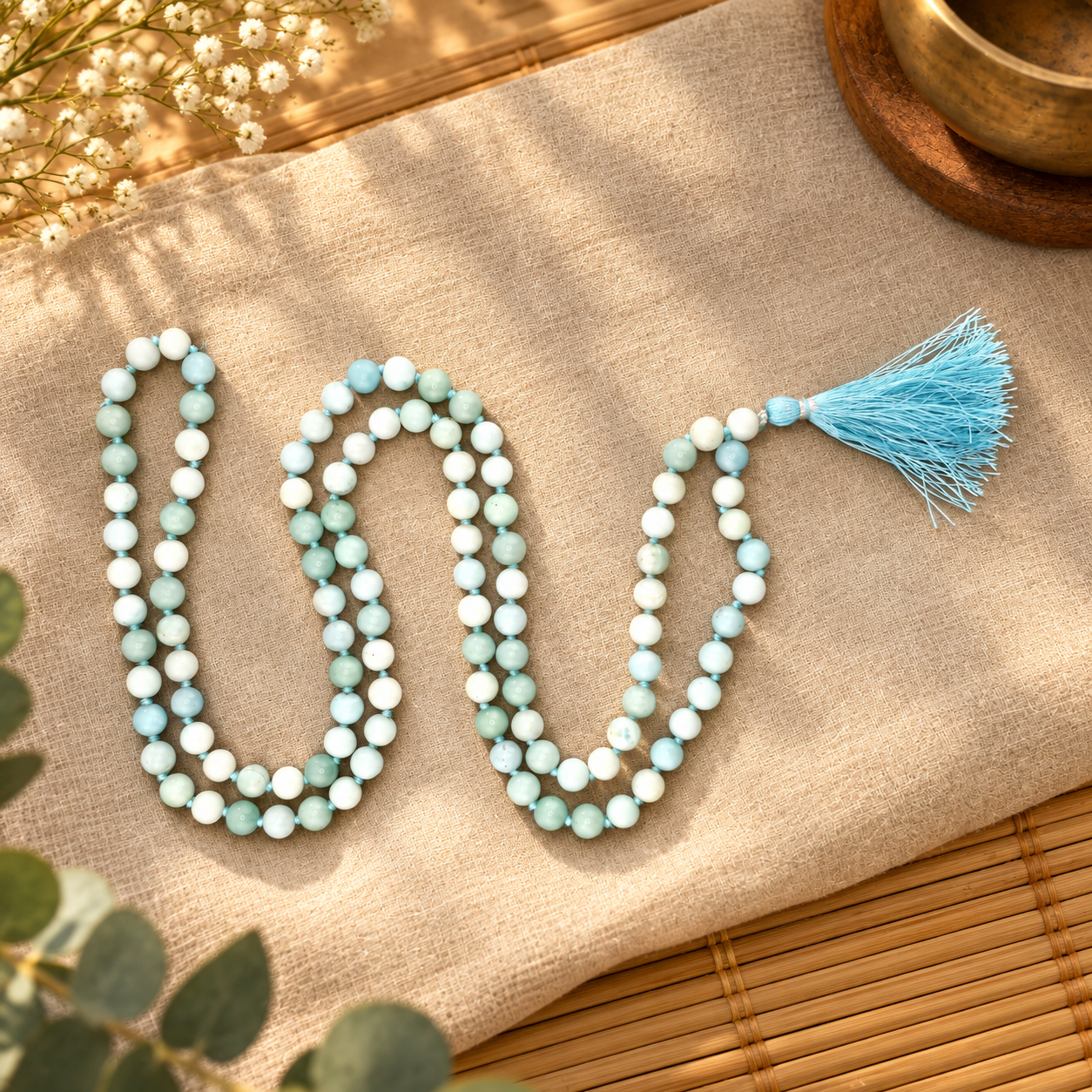 Natural Stone Japa Mala w/ 108 Beads 16"
