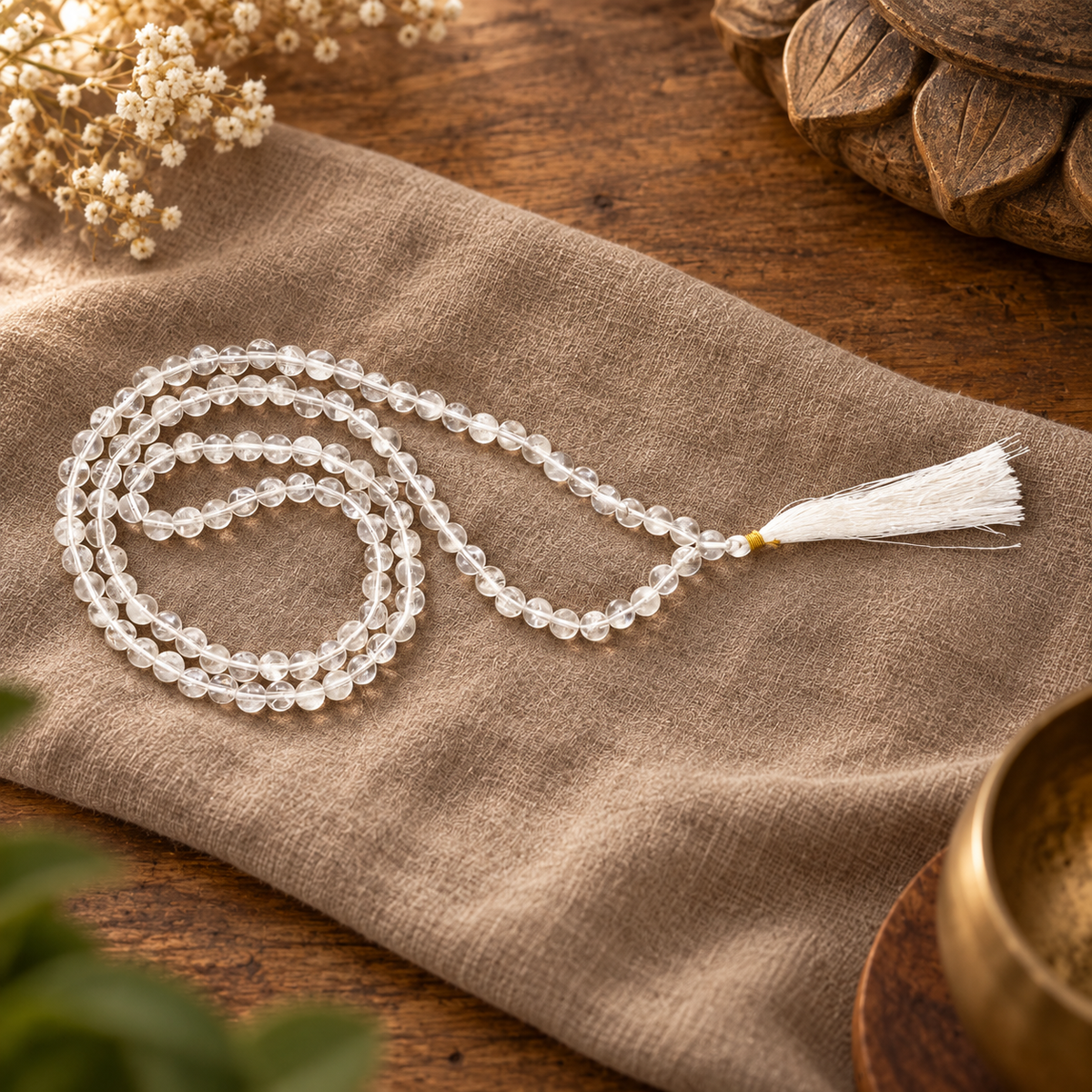 Natural Stone Japa Mala w/ 108 Beads 16"