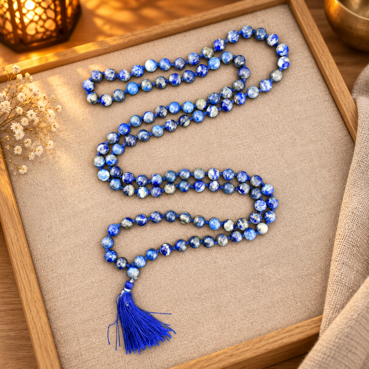 Natural Stone Japa Mala w/ 108 Beads 16"
