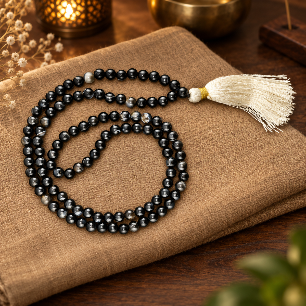 Natural Stone Japa Mala w/ 108 Beads 16"