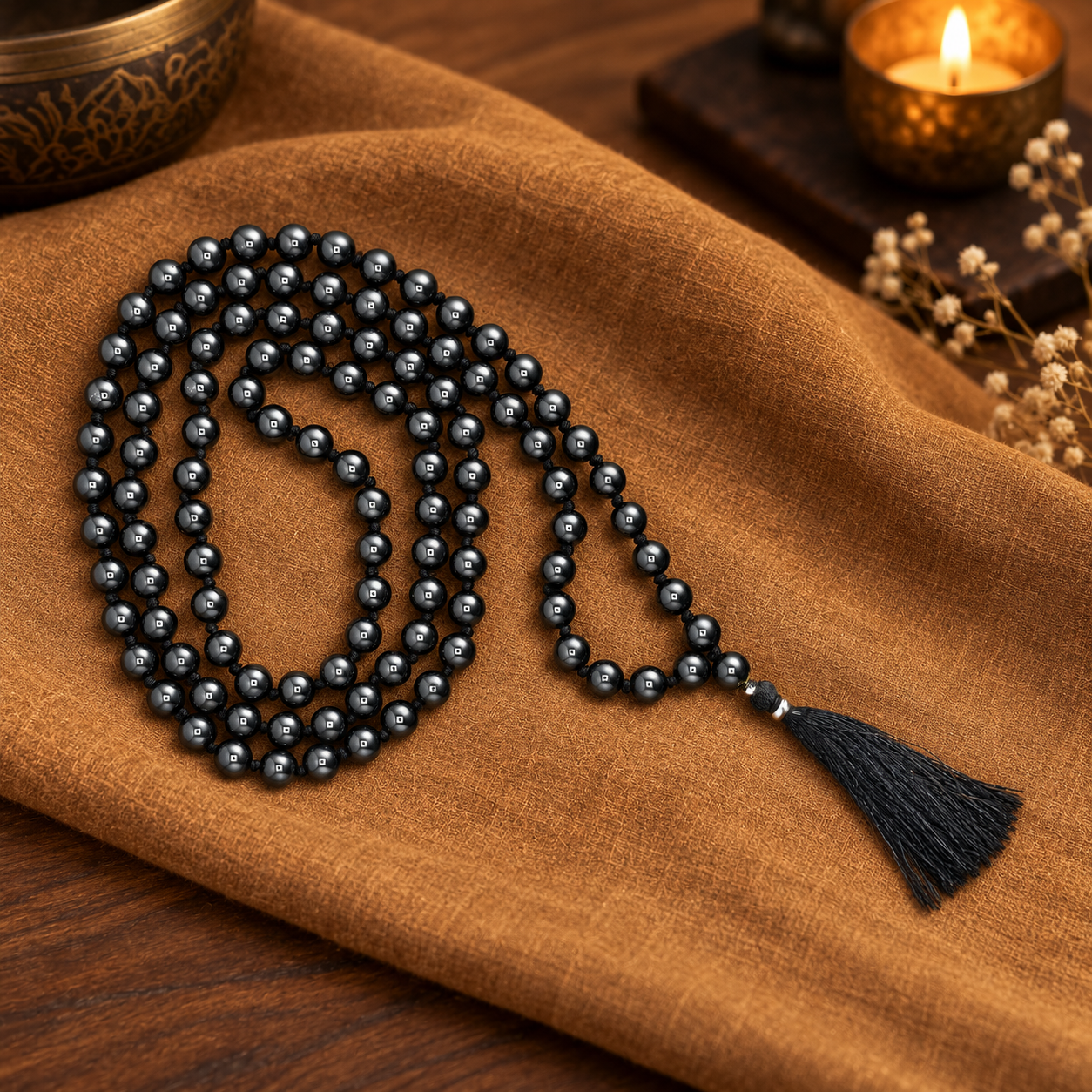 Natural Stone Japa Mala w/ 108 Beads 16"