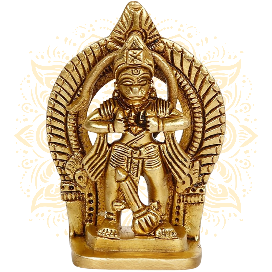 Brass Hanuman Framed Murti 2.75" - Matchless Gifts1
