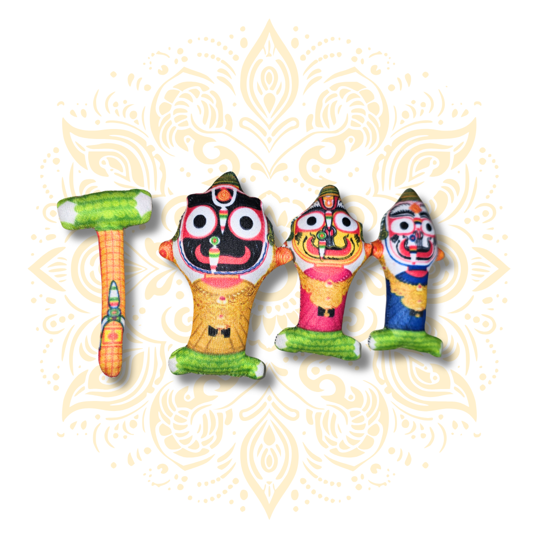 Jagannath Baladeva Subhadra Mini Cloth Doll Set 3.5”