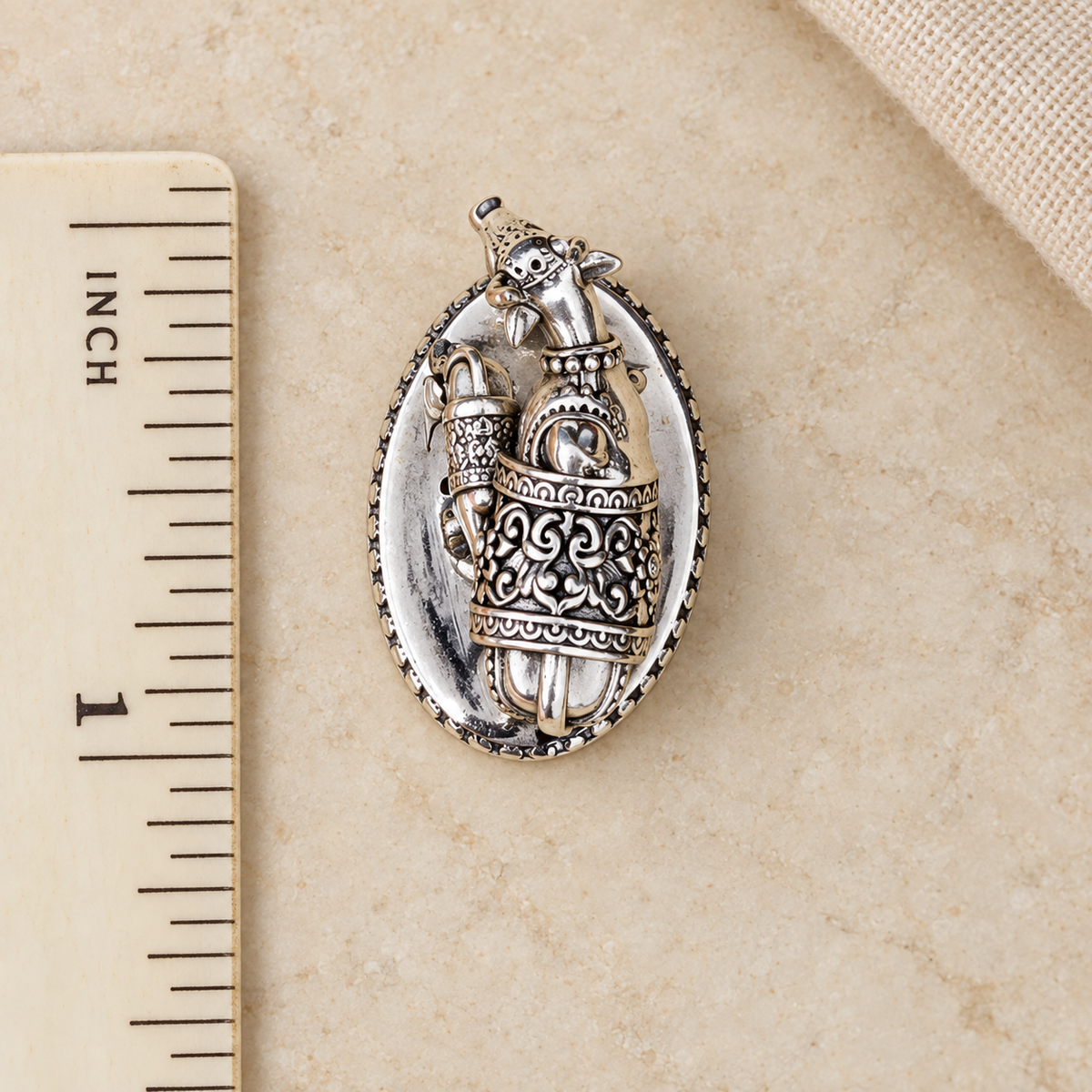 925 Sterling Silver Mini Cow with Calf 1"