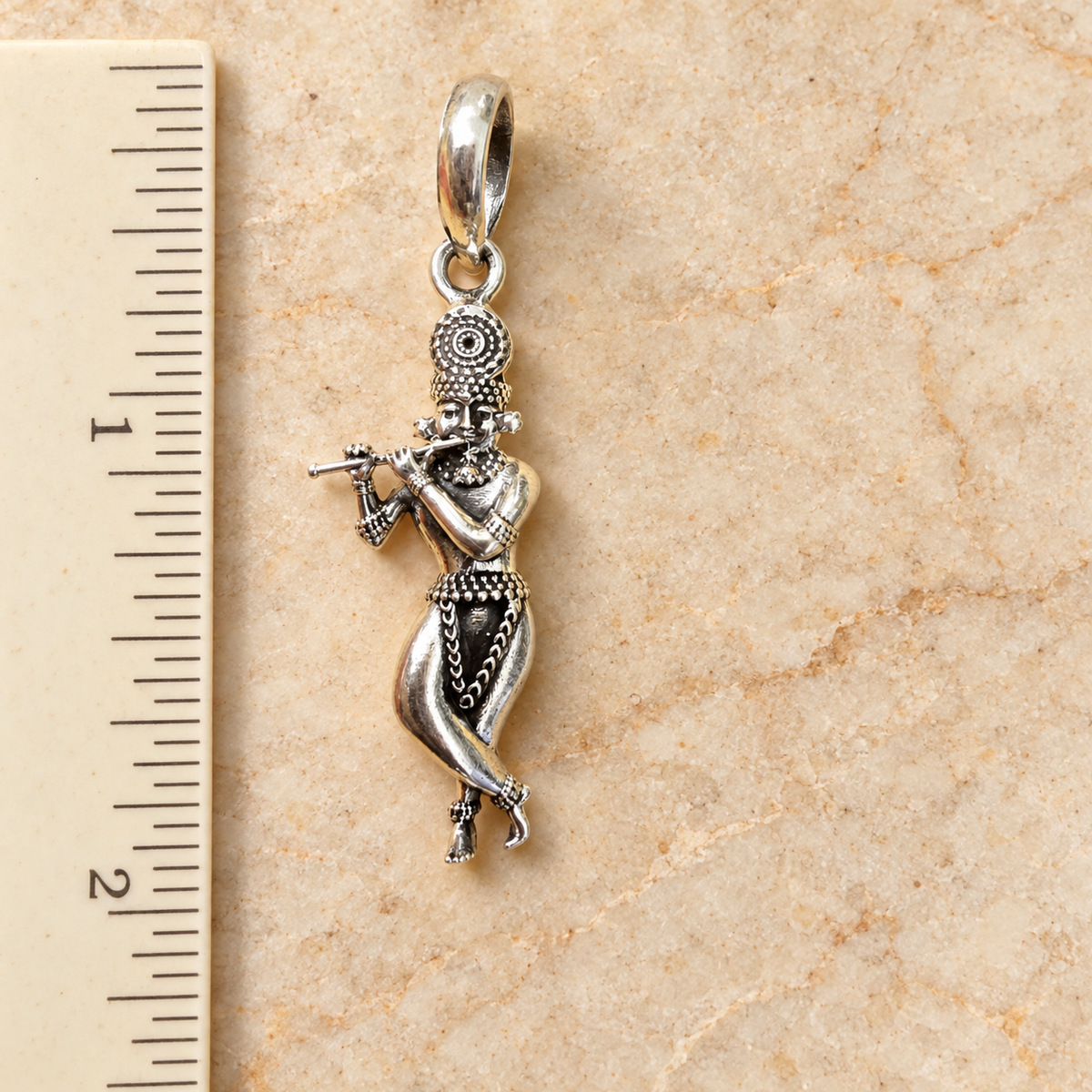 925 Sterling Silver Krishna Flute Pendant