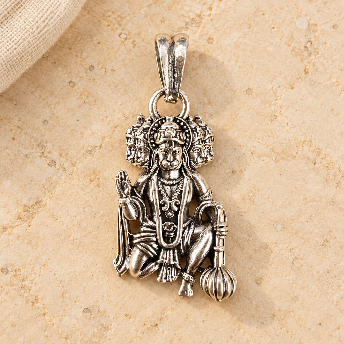 925 Sterling Silver Panchamukhi Hanuman Pendant