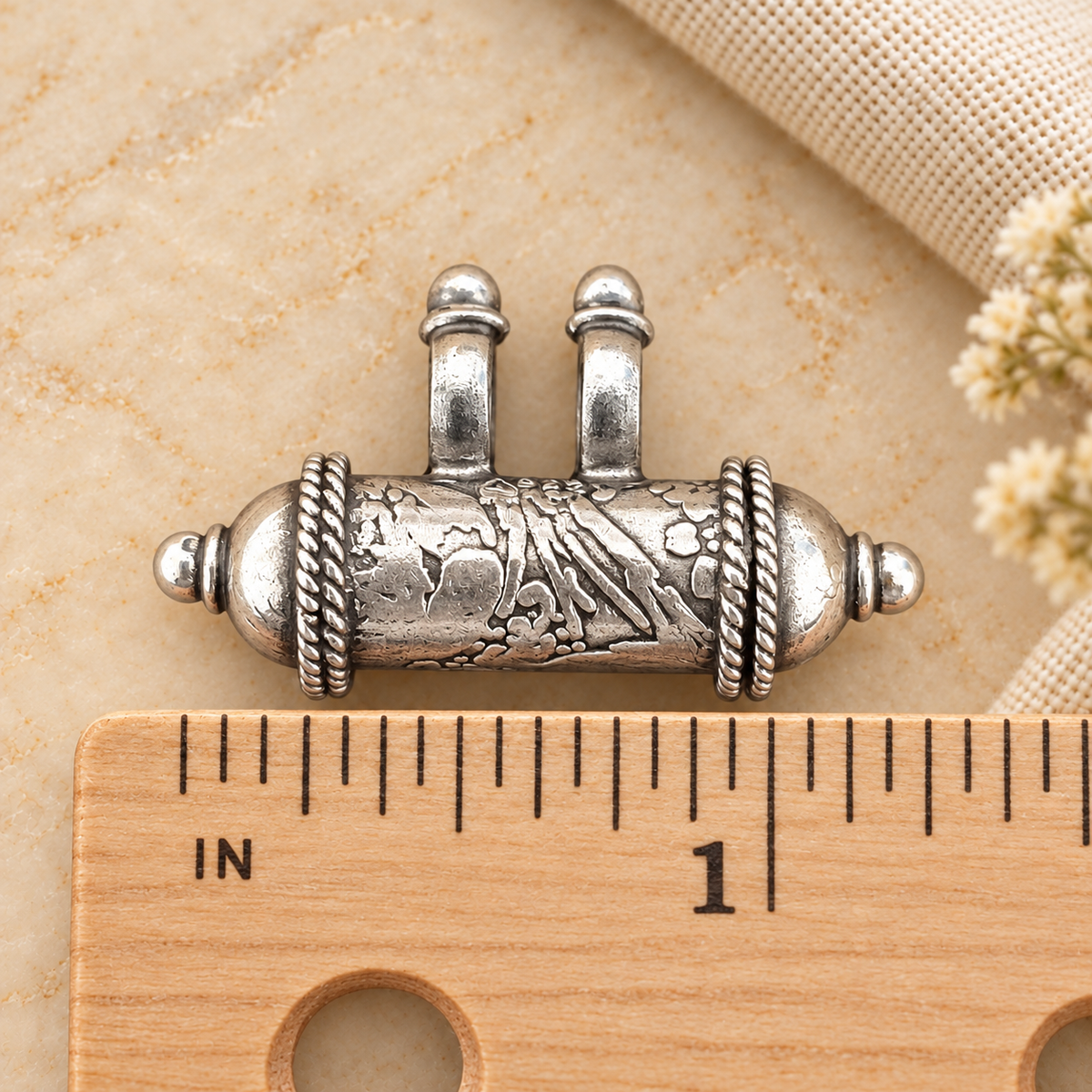 925 Sterling Silver Narasimha Kavach Carved