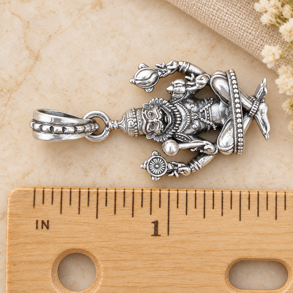925 Sterling Silver Narasimha Pendant
