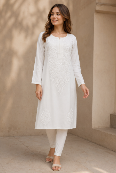 Women's Kurti Set Semi Long Embroidery