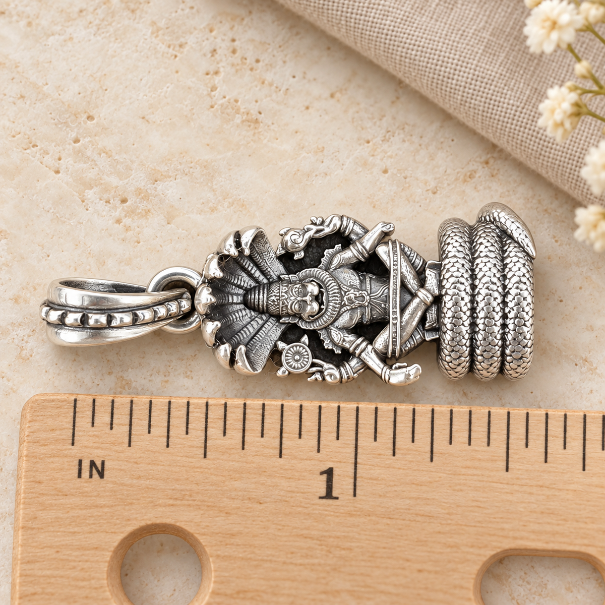 925 Sterling Silver Narasimha Pendant