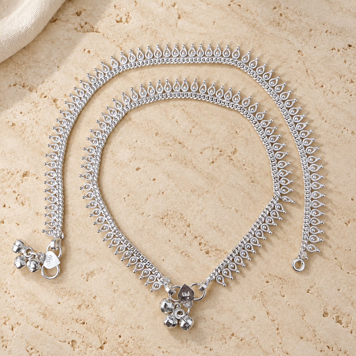 925 Sterling Silver 925 Sterling Silver Anklet | Traditional Indian Jewelry 9.25"