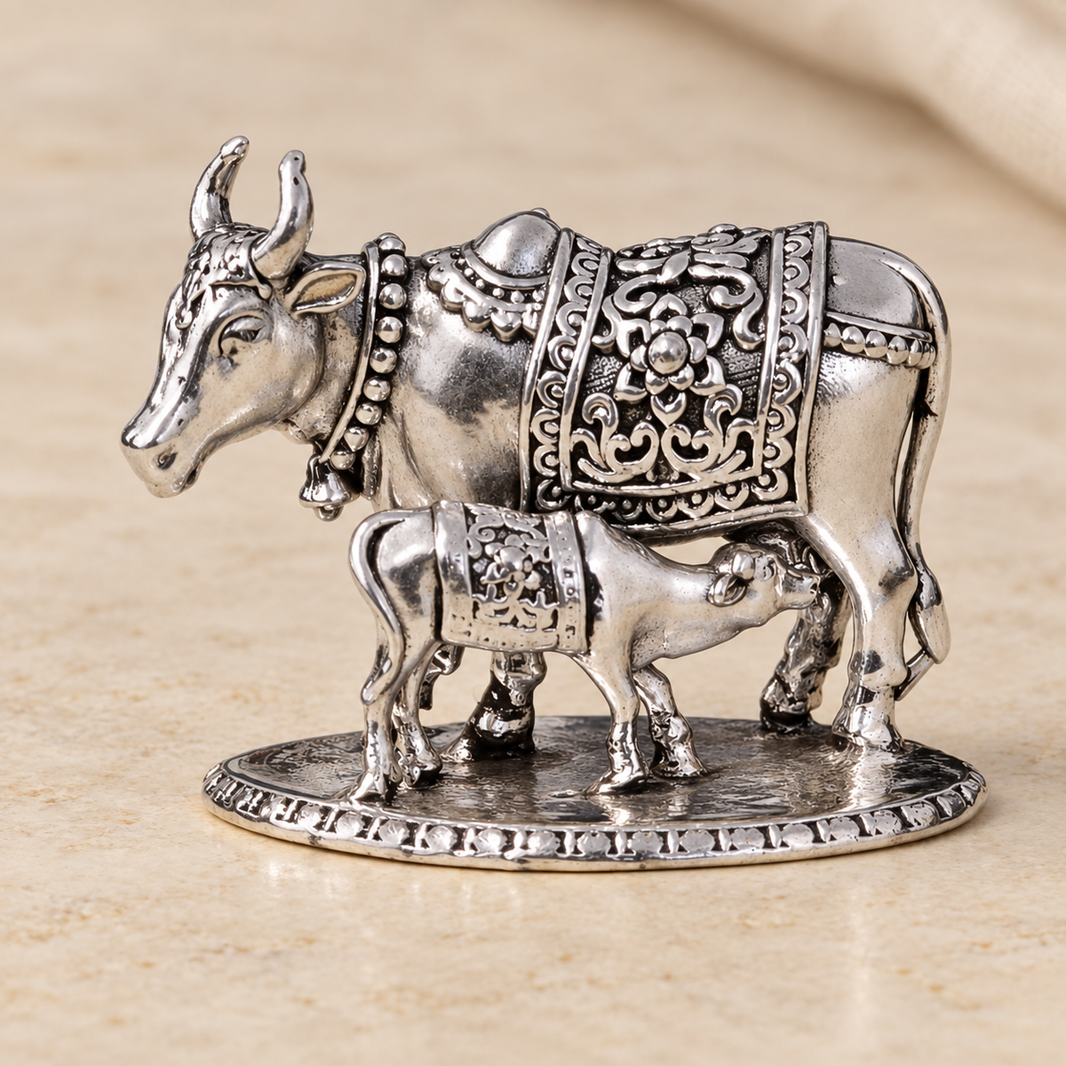 925 Sterling Silver Mini Cow with Calf 1"