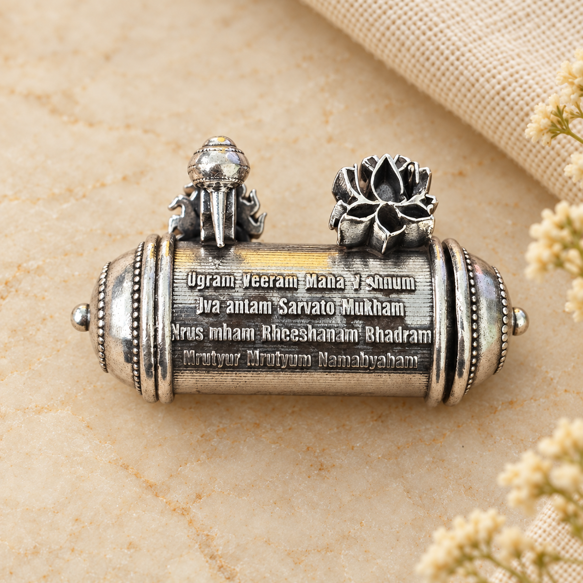 925 Sterling Silver Jay Narasimha Dev Kavach  – Two Sizes