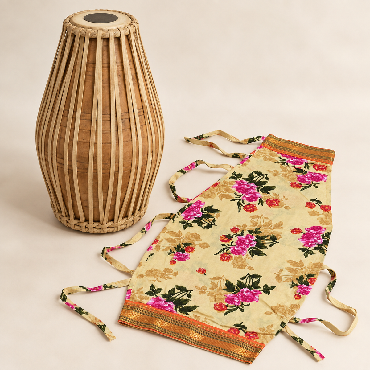Patterned Mridanga Cover – 21" | Fits All Adult Clay Mridangas