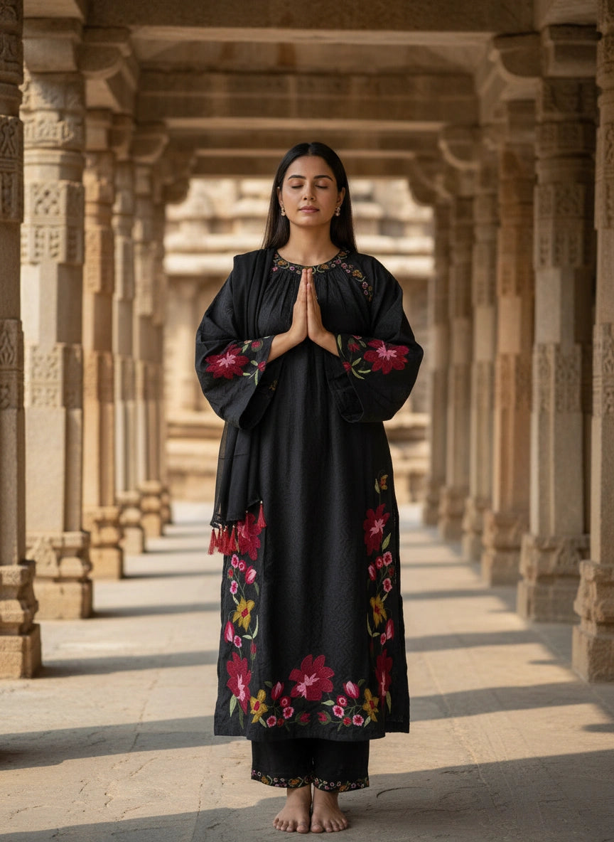 Cotton Black Kurti Set - Matchless Gifts