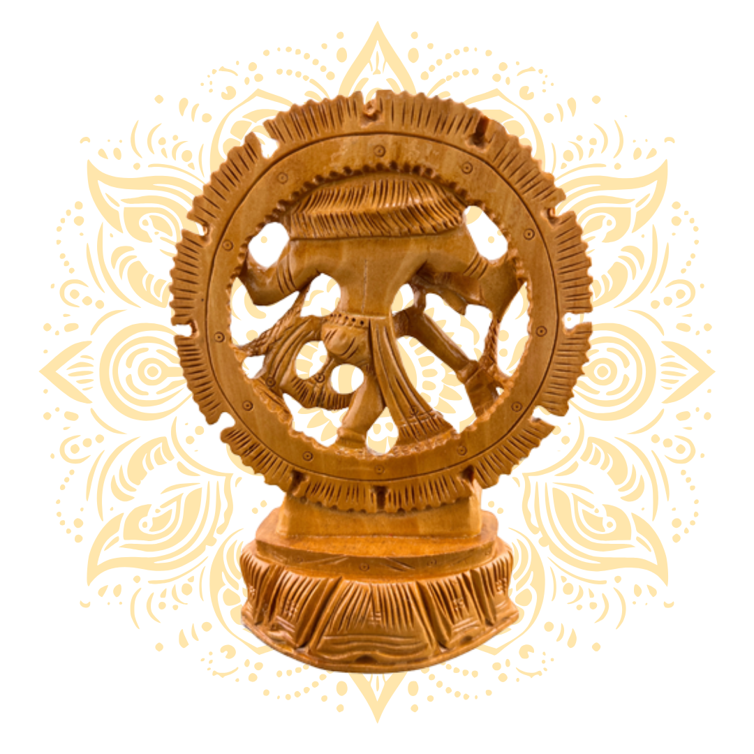 Hand-Carved Wooden Nataraj – Lord Shiva in Cosmic Dance