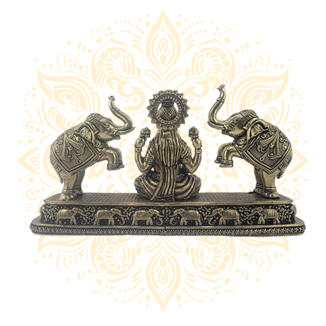Brass Elephant & Laxmi Pauti 4.5" x 8" 595 Grams