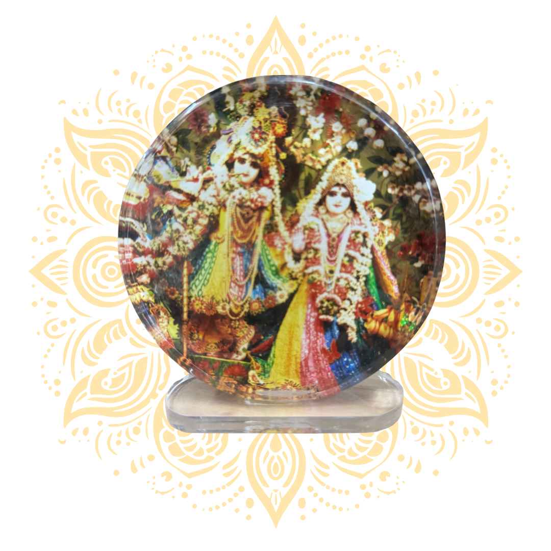 Acrylic Radha Krishna Round 4"