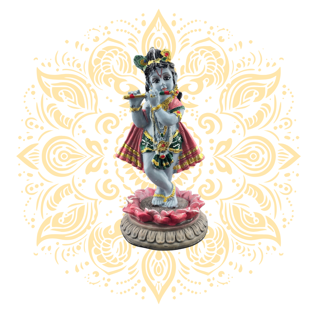 Polyresin Mini Lotus Krishna 3.5" - Matchless Gifts1