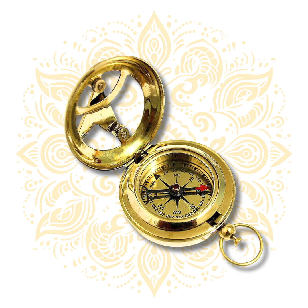 Precision Sundial Compass with Push Button 1.75"