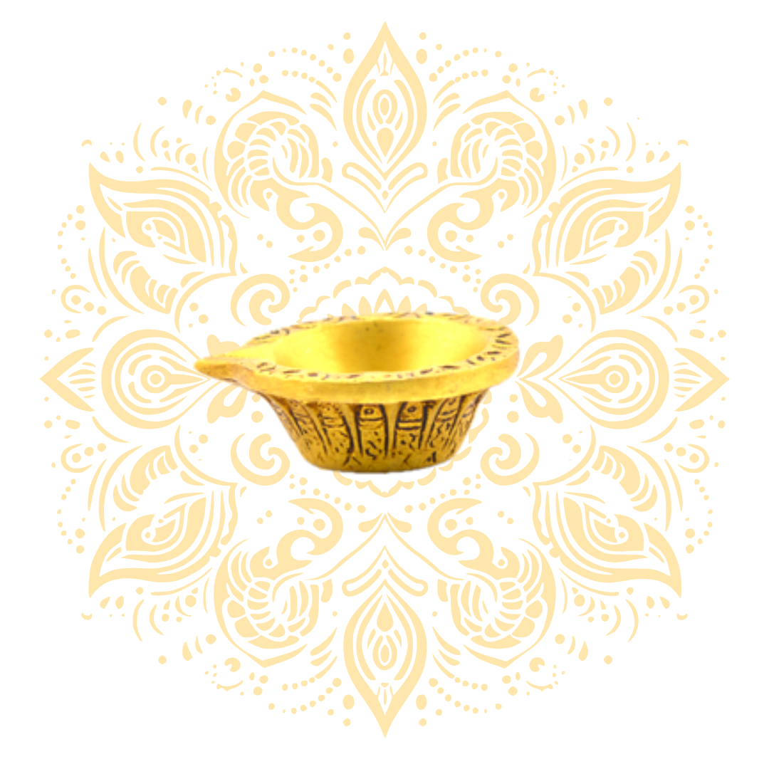 Brass Round Baati Deepak 1" x 2.5" - Matchless Gifts
