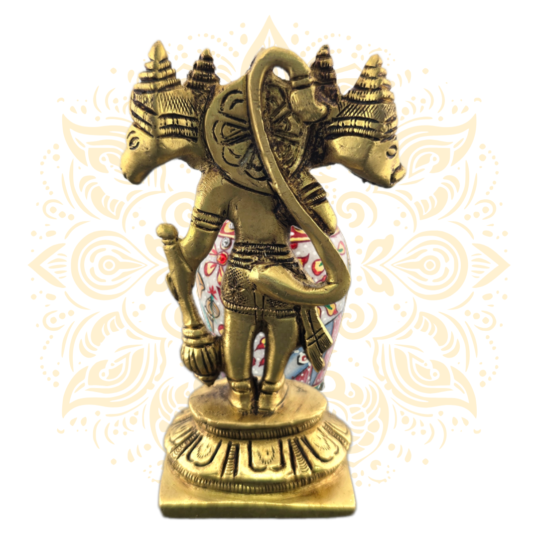 Brass Hanuman Pancamukhi 4"