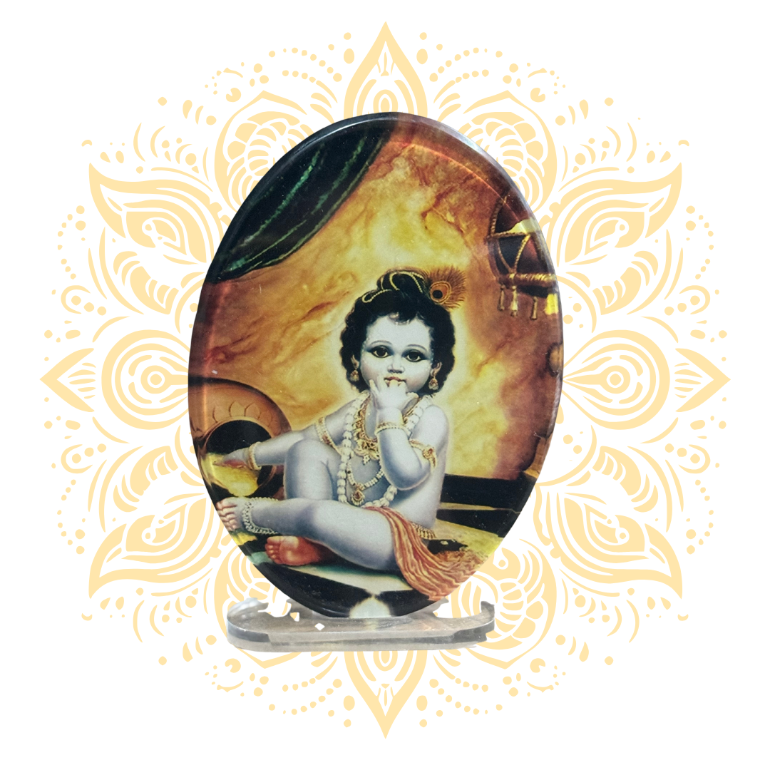 Acrylic Young Krishna Oval 3.5" x 5"