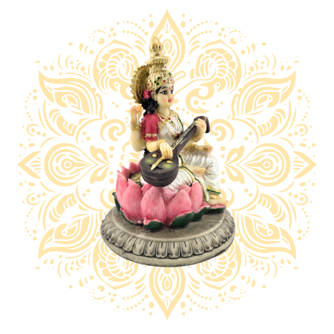Polyresin Saraswati 6"