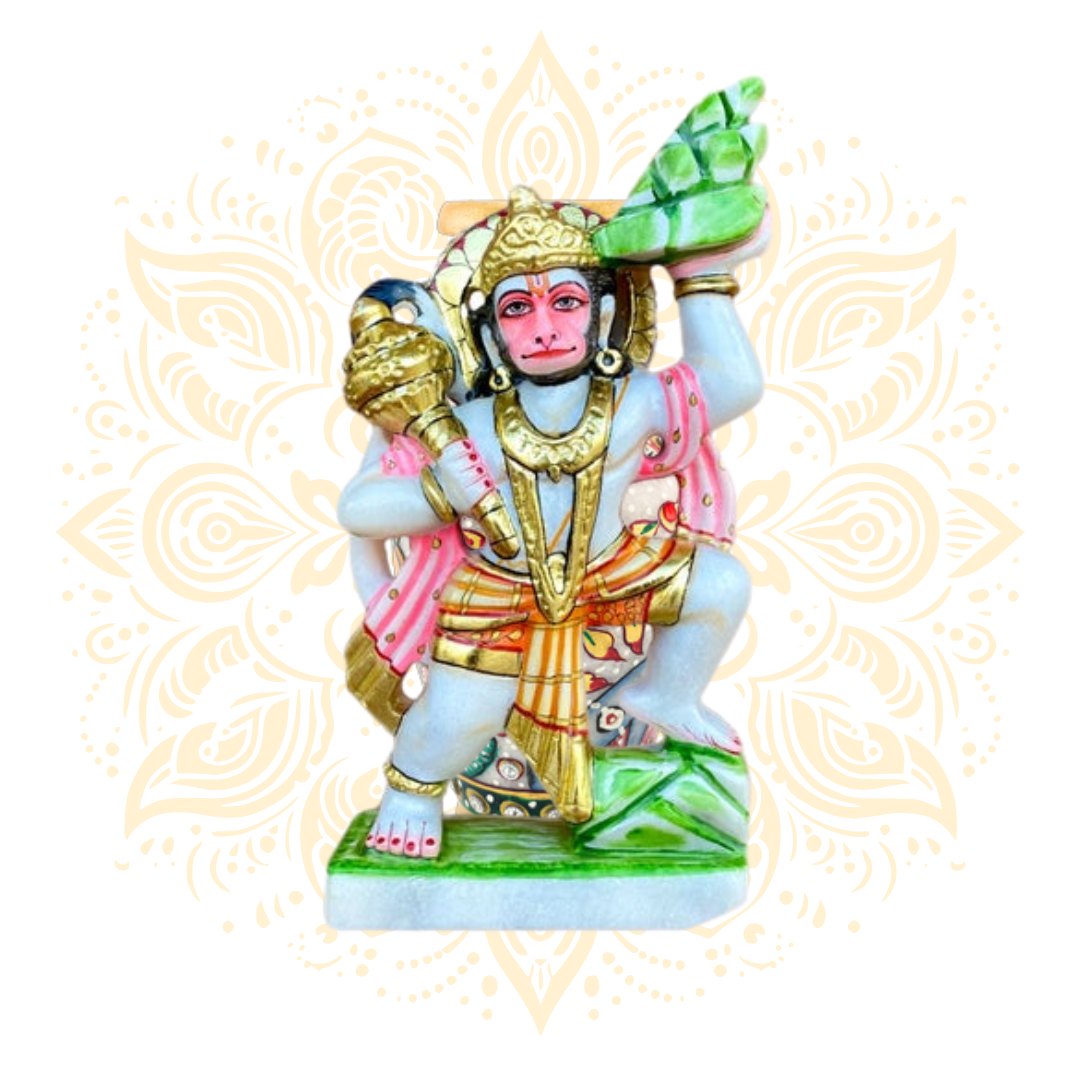 Hand Painted Lord Hanuman w/ Mountain - Matchless Gifts