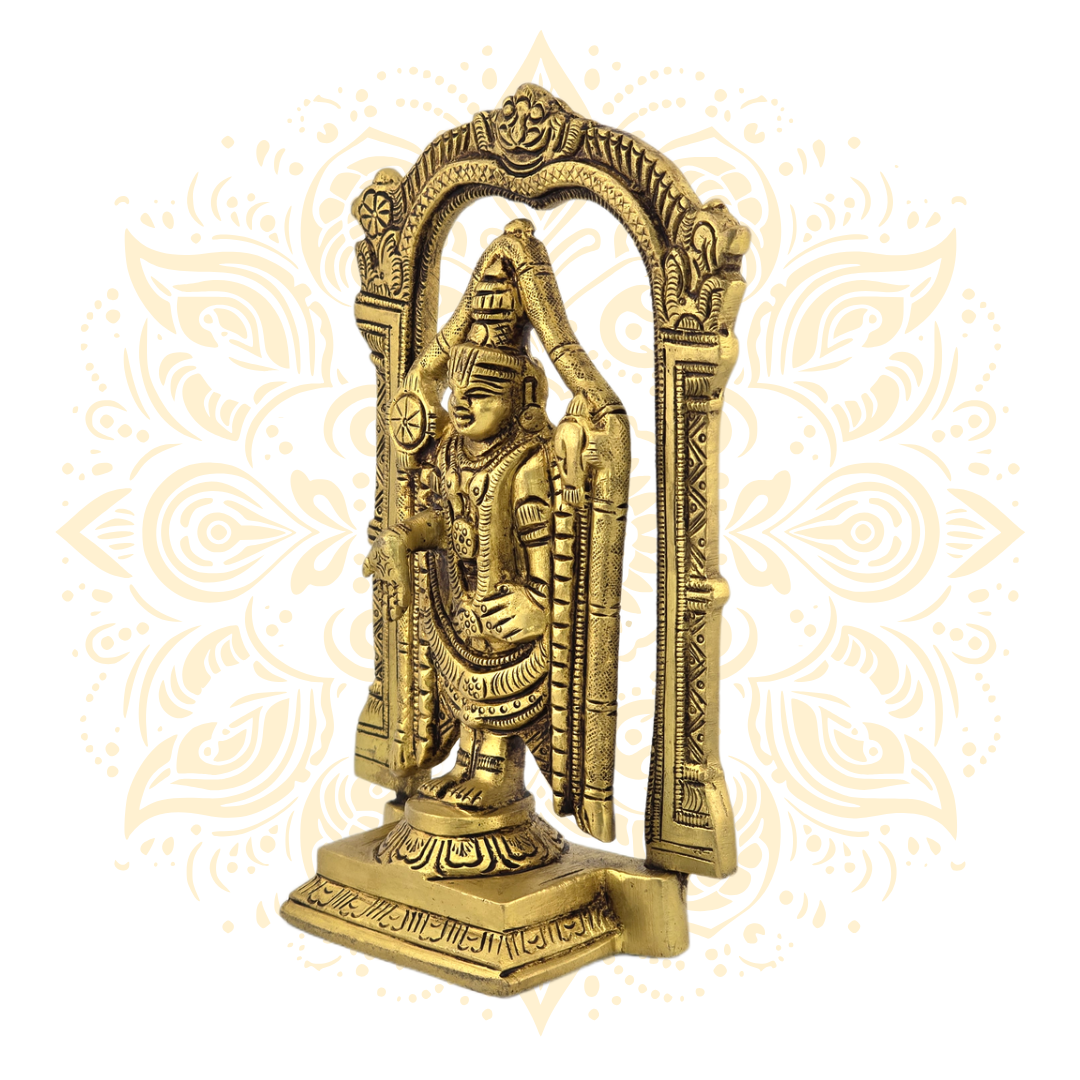 Brass Lord Balaji in Frame Murti 6.5" - Matchless Gifts5