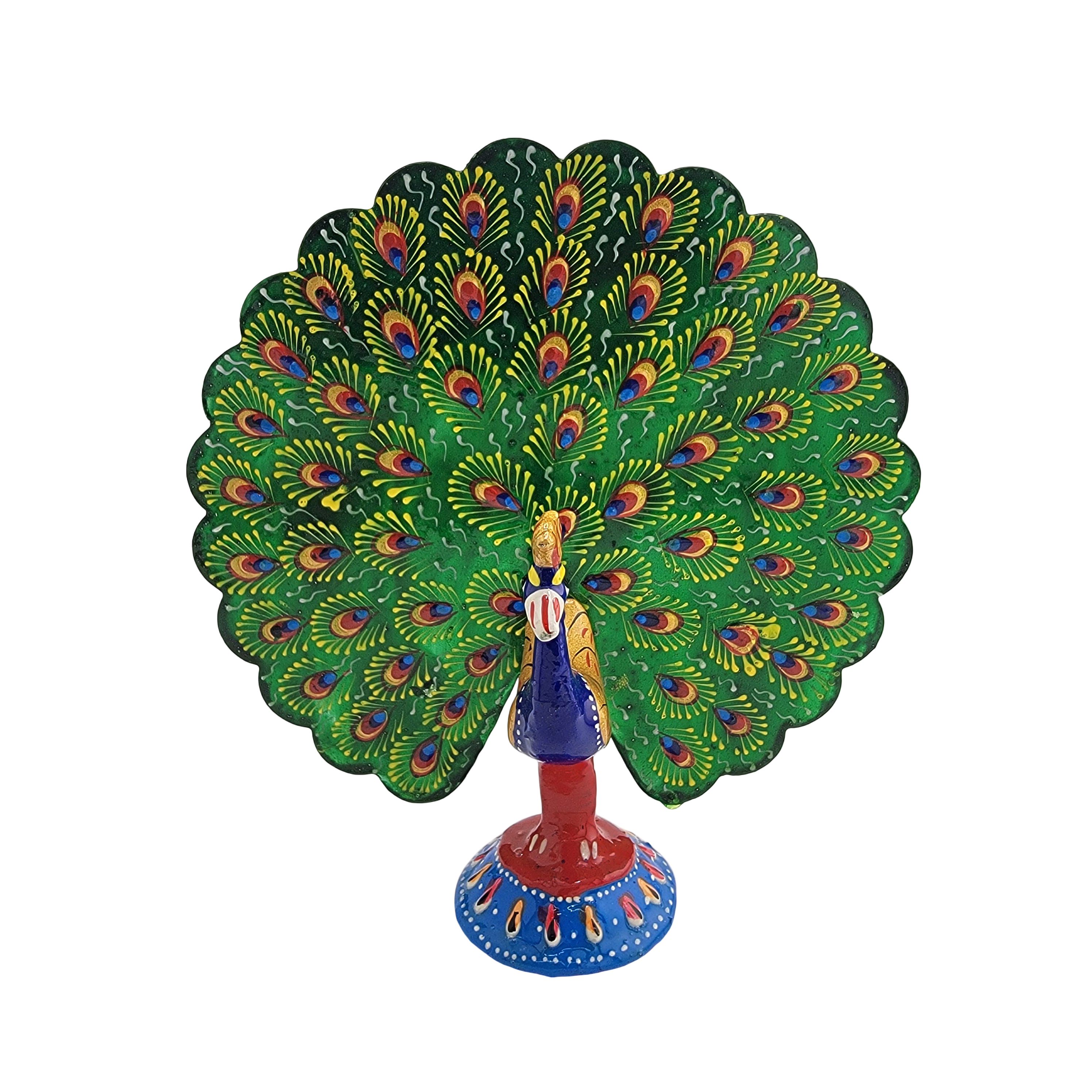 Dancing Peacock | Hand-Painted Meenakari Figure (1.5"–6") - Matchless Gifts2