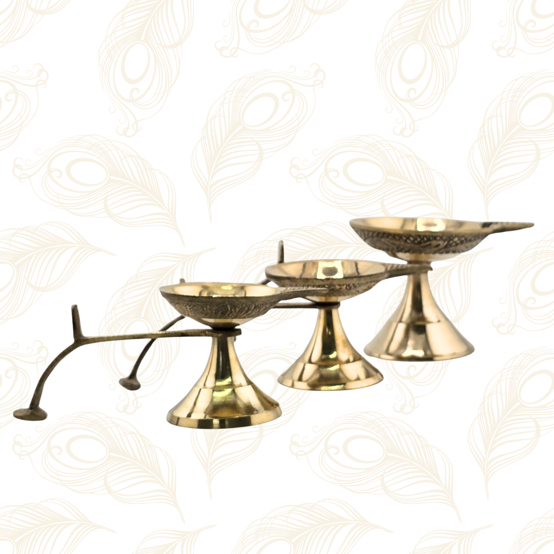 Handcrafted Brass Diya Lamp w/ Handle - Matchless Gifts4