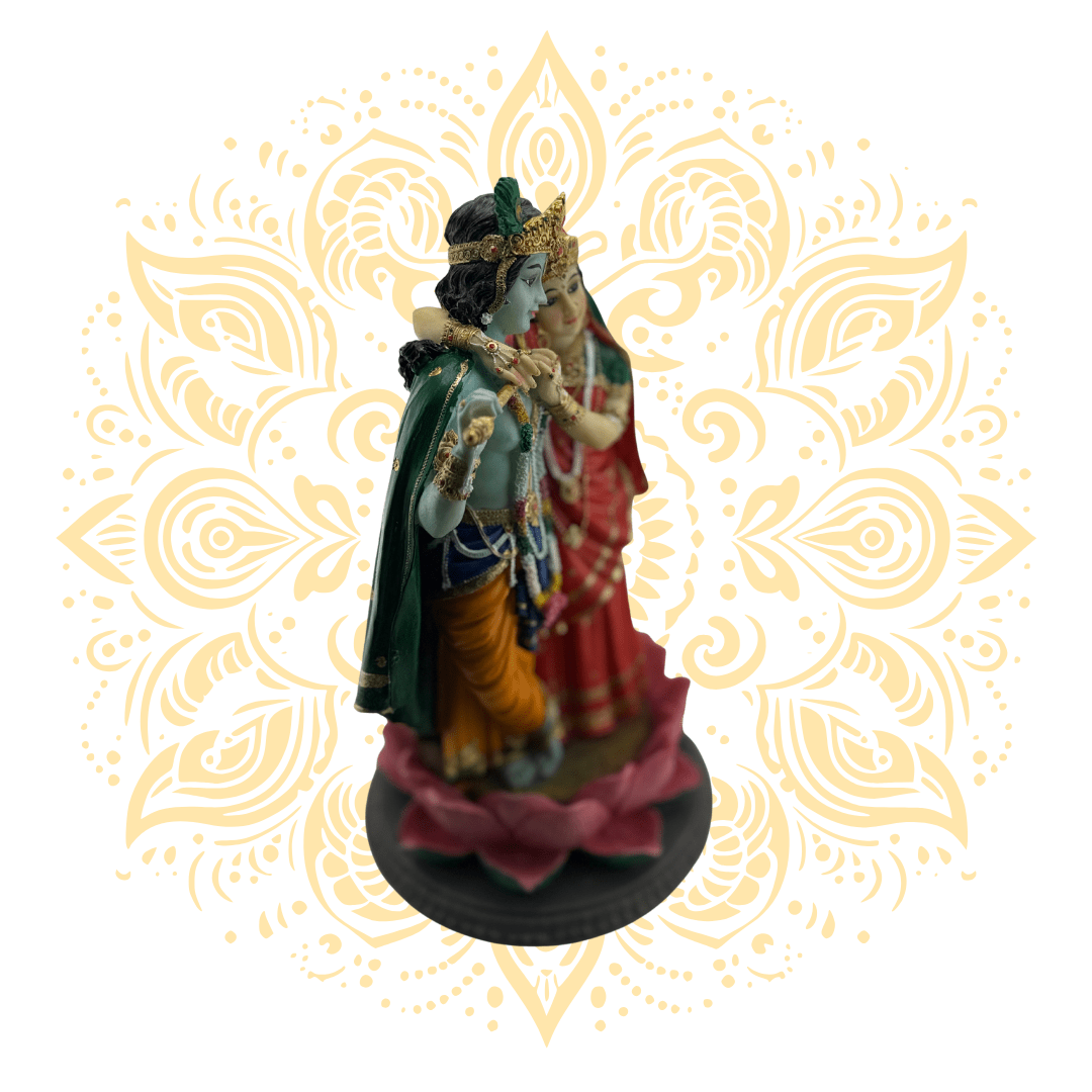Polyresin Radha Krishna on Lotus - Matchless Gifts
