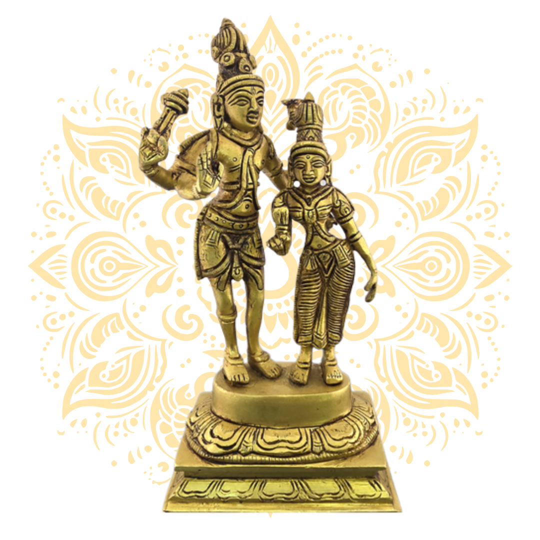 Brass Shiva Parvati 9"