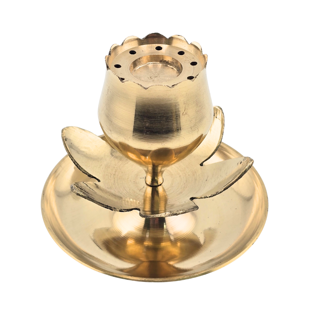 Brass Lotus Incense Agar Batti Holder - Matchless Gifts