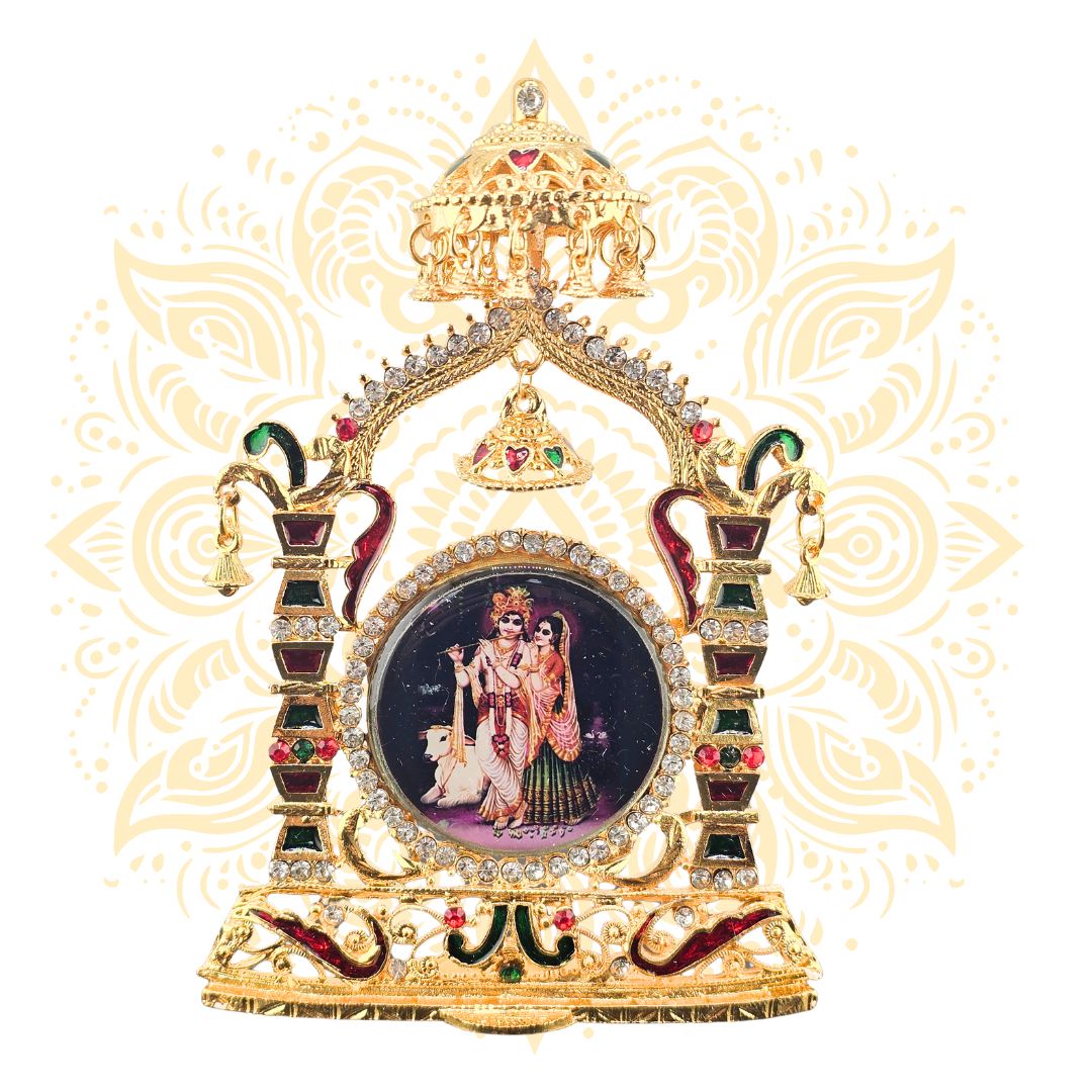 Deity Gold Metal Mini Temple Altar Frame – 5.5" - Matchless Gifts1313