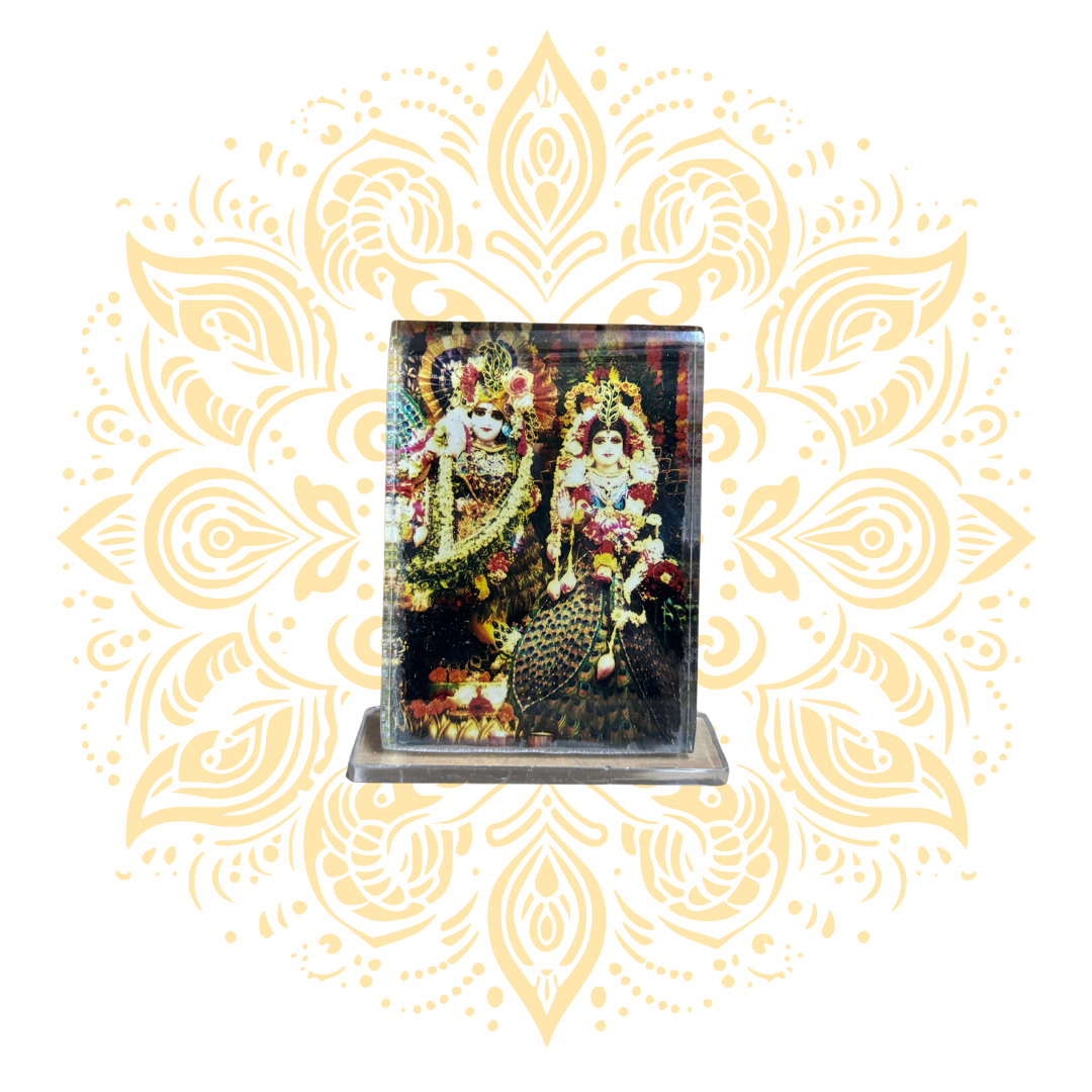 Acrylic Radha Krishna Peacock 2" x 3" - Matchless Gifts