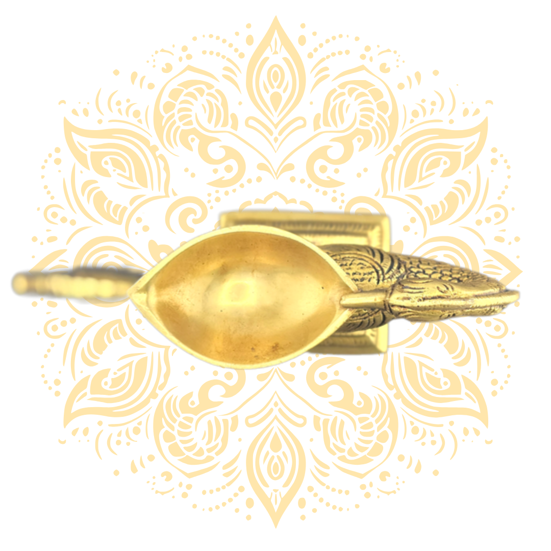 Brass Peacock Deepak Oil Lamp 5" - Matchless Gifts5