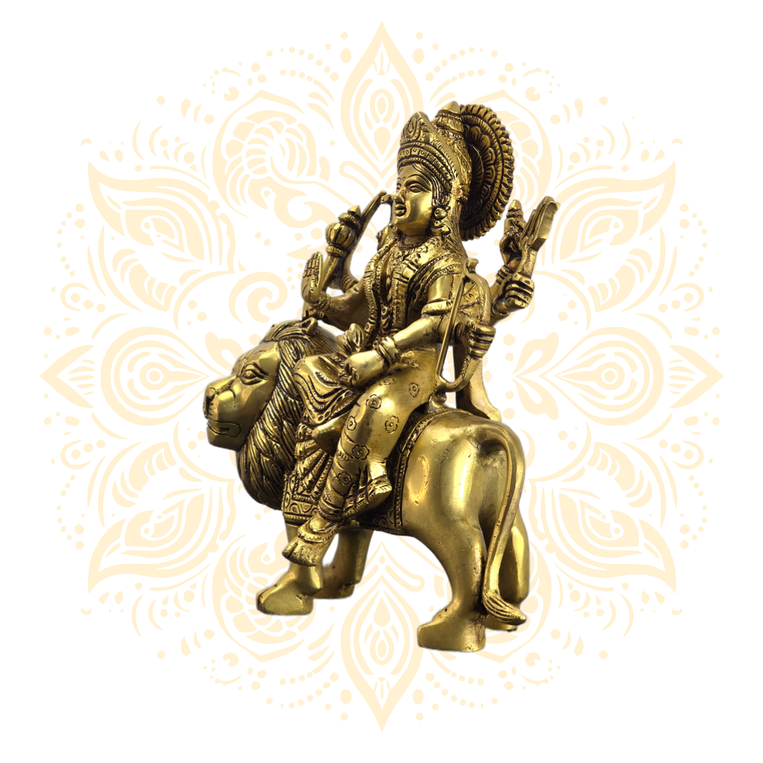 Brass Durga 9"