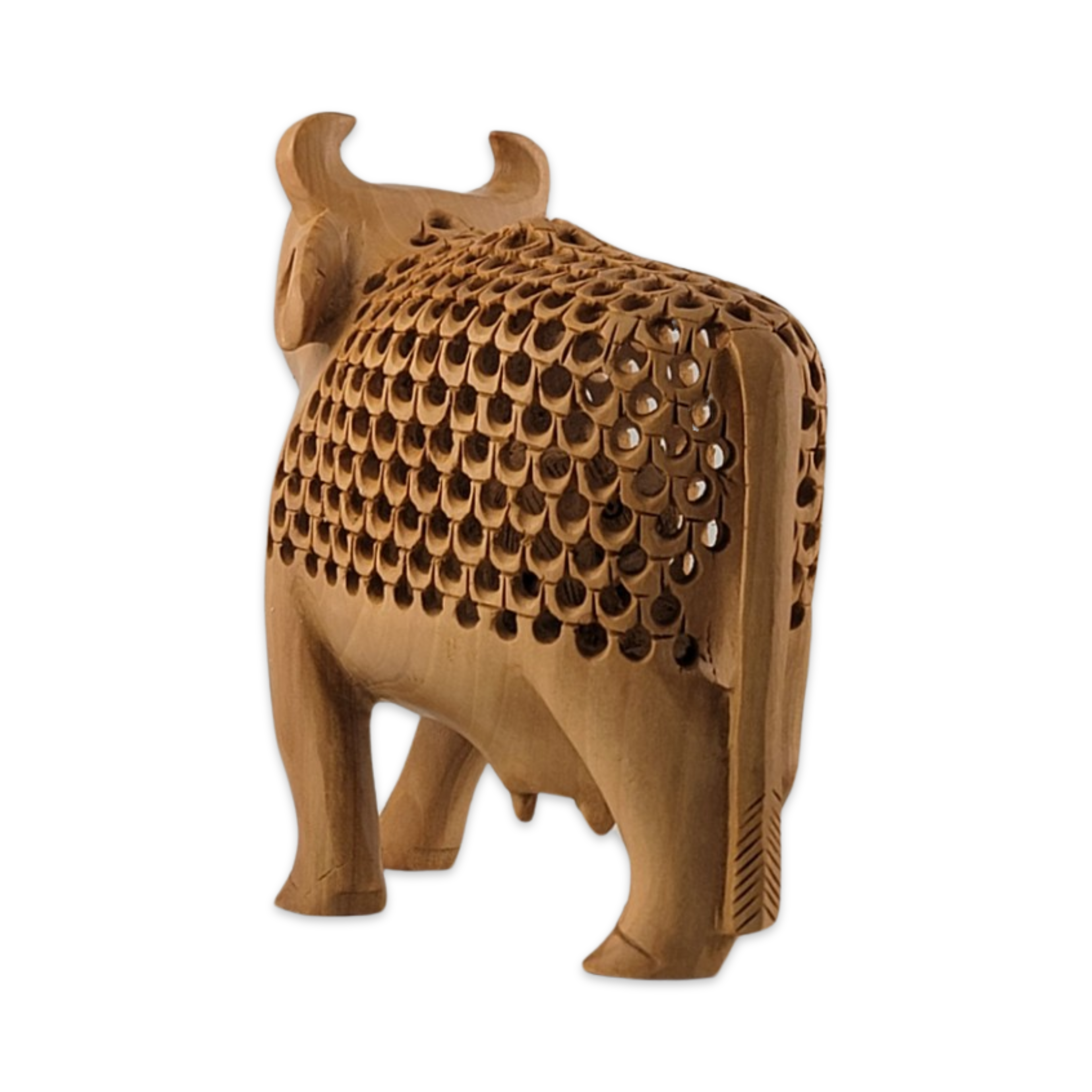 Hand Craved Wooden Jali Style Cow - Matchless Gifts6