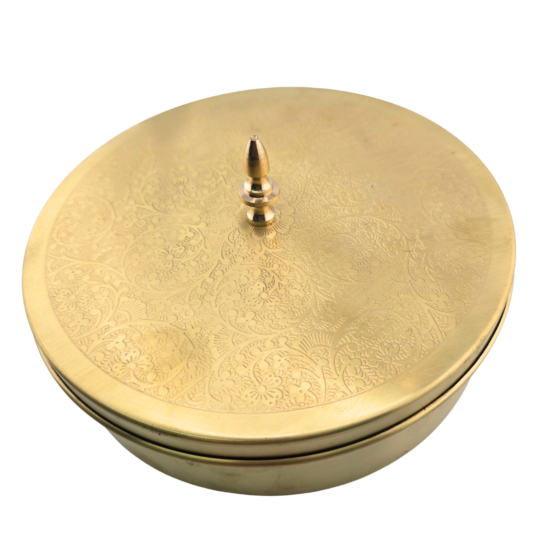 Brass Spice Container Masala Dabba w/ Spoon - Matchless Gifts12