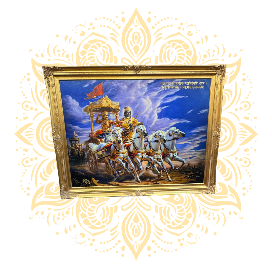 Large Framed Krishna Art 43" x 55"